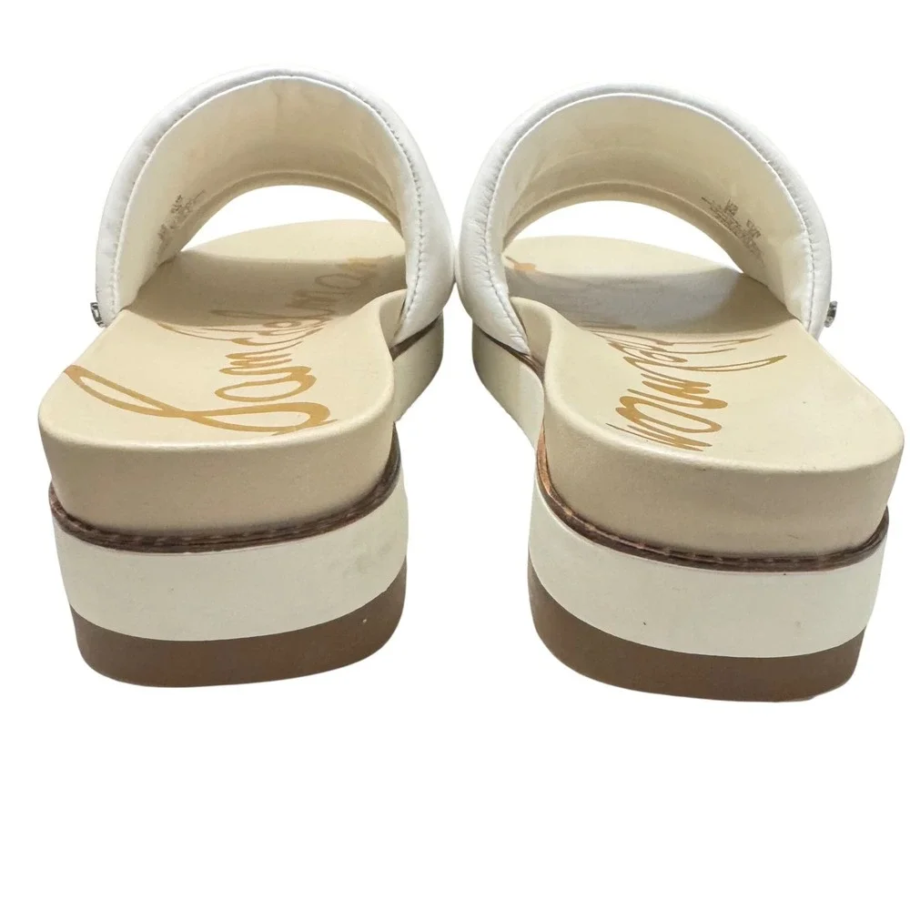 Sam Edelman Annalisa Platform Sandal Women‎ 9 White Quilted Leather Slide